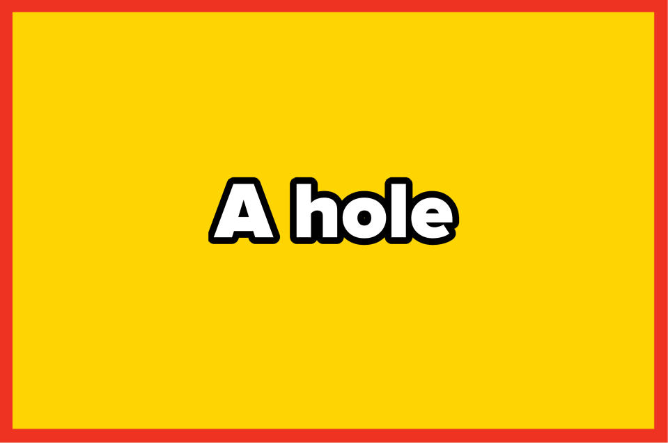 A solid yellow rectangle with a red border. There are no persons or additional elements in the image