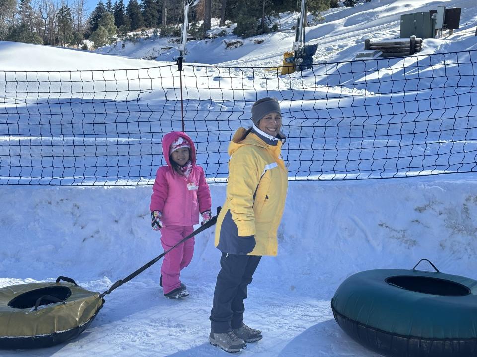 El Pasoan Nancy Noriega and her granddaughter Delilah Varela had fun on the slopes snowtubing at the Winter Park in Alto, N.M. Jan. 6, 2024.