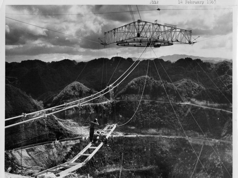 Arecibo Observatory construction platform catwalk