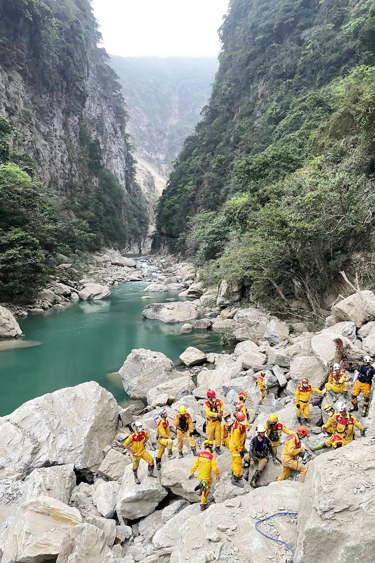 Ten people were killed and nearly 1,100 injured in the April 3 magnitude-7.4 quake, but strict building regulations and widespread public disaster awareness appear to have staved off a major catastrophe on the island.  (CNA / AFP - Getty Images)