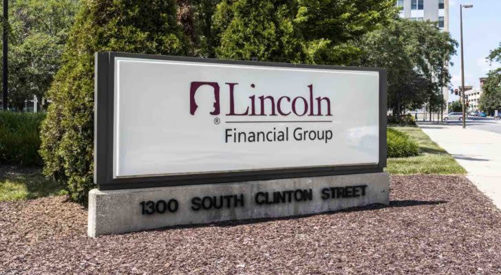 Lincoln National (LNC) logo on sign outside of corporate office