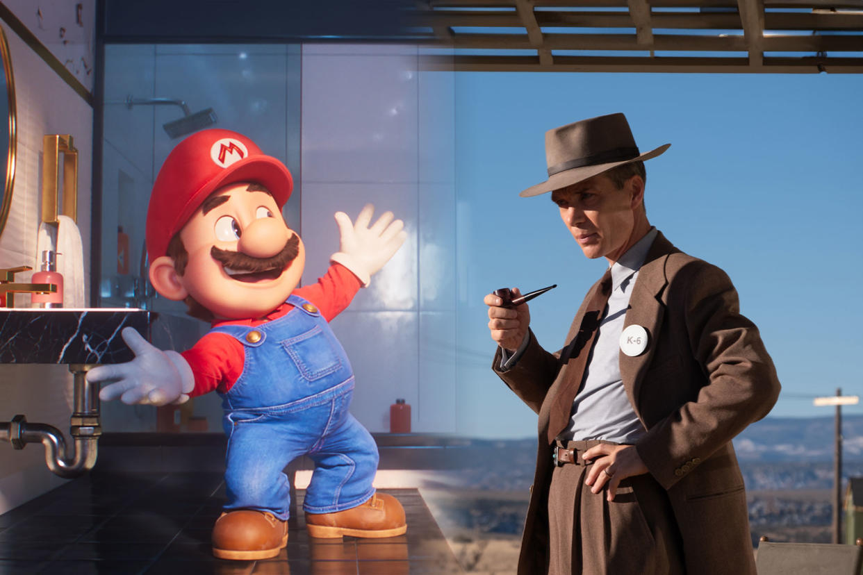 The Super Mario Bros. Movie; Oppenheimer Photo illustration by Salon/Universal Pictures