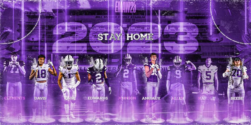 Hayden High School student Dylan Foster creates graphics for Hayden and Kansas State University, where he is a paid employee. This is one of the favorite graphics he made, with a focus on keeping the in-state football talent for the class of 2023.