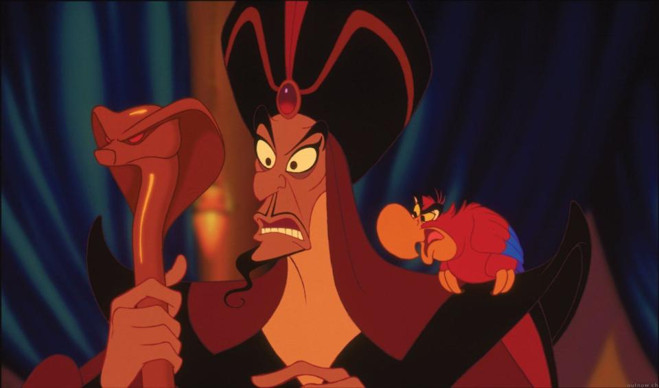 jafar and iago in disney's aladdin 1992