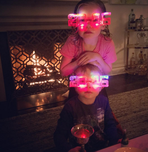 Do you think they have a special room in their posh Harlem townhouse just for their holiday eyewear? Probably not — New Year’s Eve 2016 glasses are kind of once-in-a-lifetime thing, but they wore them well. (Photo: Instagram) 