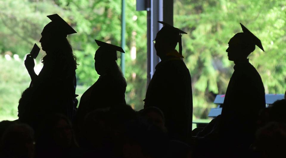 College commencement ceremony in 2018 in Lenox, Mass.