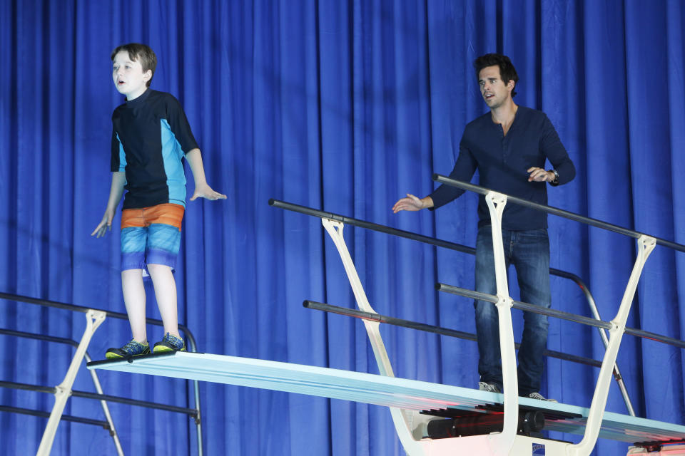 This photo provided by NBC shows Benjamin Stockham, left, as Marcus and David Walton, as Will Freeman, in an episode of NBC's new sitcom, "About A Boy." The television series airs Tuesday nights on NBC. (AP Photo/NBC, Jordin Althaus)