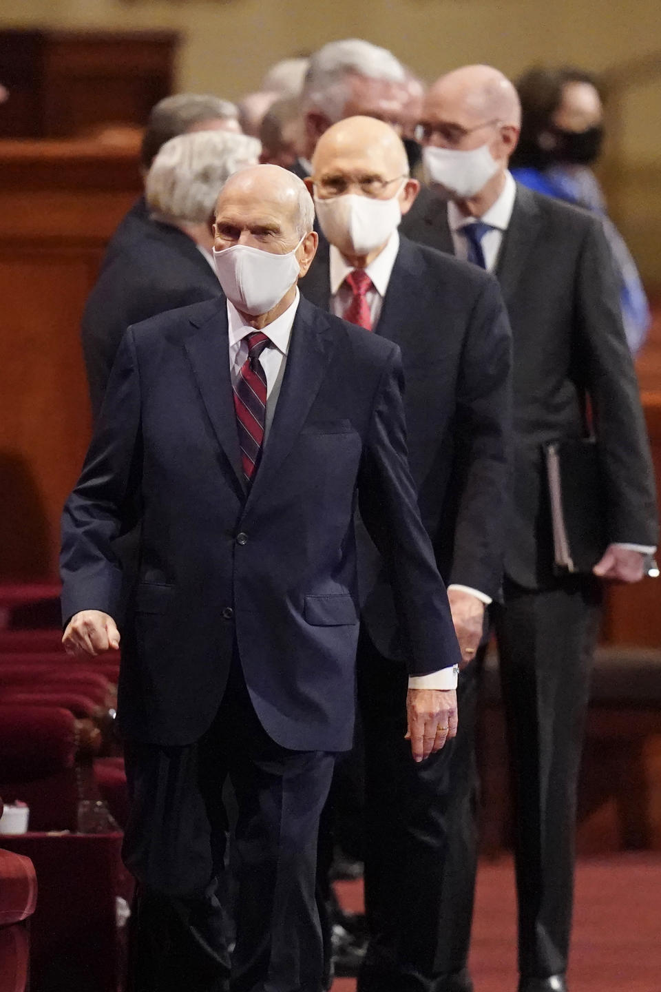 The Church of Jesus Christ of Latter-day Saints President Russell M. Nelson arrives for The Church of Jesus Christ of Latter-day Saints' twice-annual church conference Saturday, Oct. 2, 2021, in Salt Lake City. (AP Photo/Rick Bowmer)