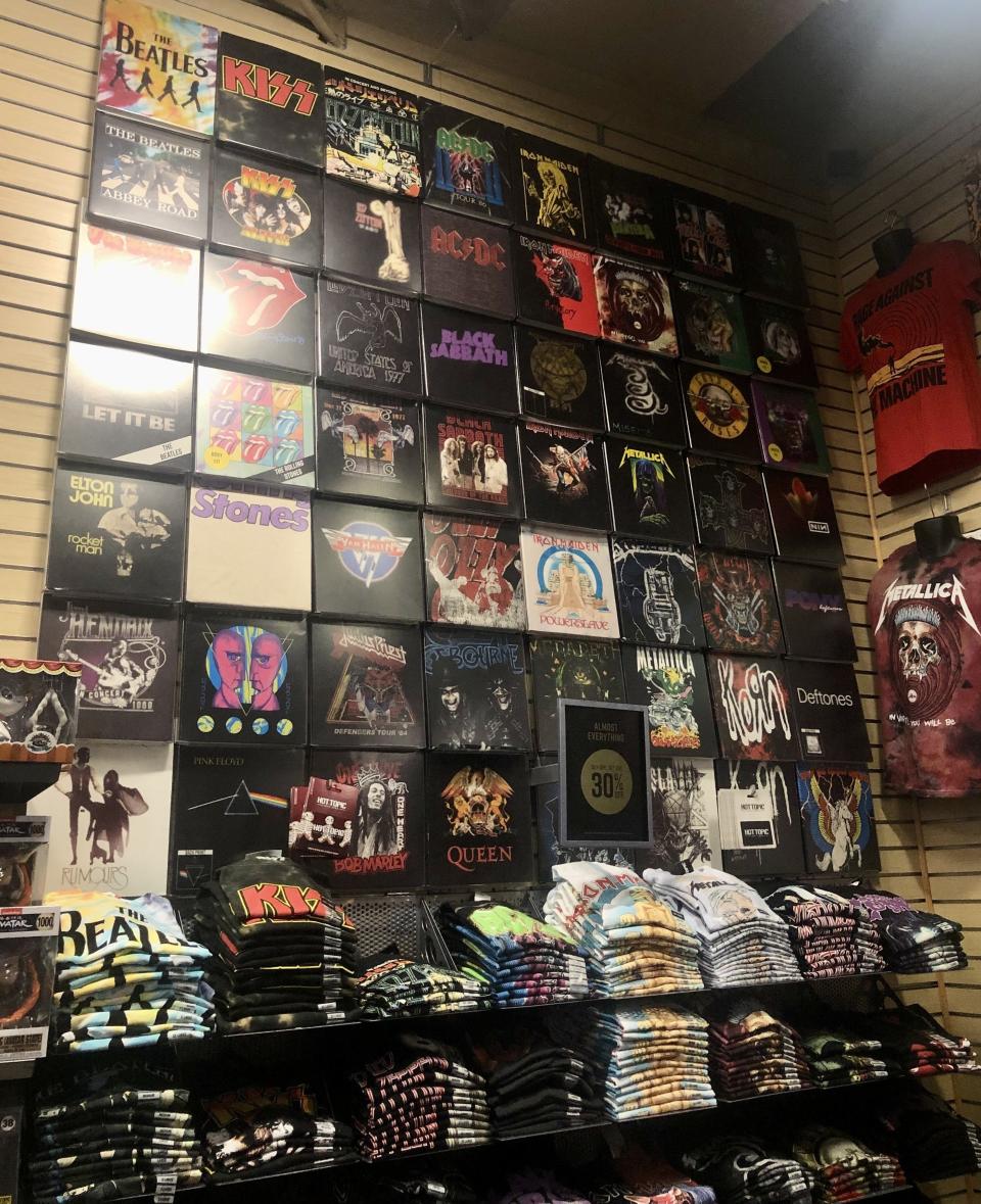 Large selection of classic band t-shirts