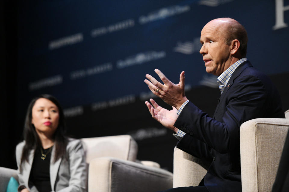 Rep. John Delaney (Md.) speaks at the HuffPost Heartland Forum in Storm Lake, Iowa.