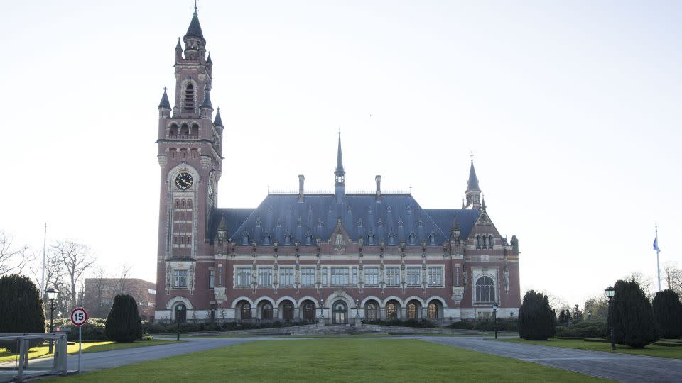 Exterior view of the United Nations International Court of Justice, or the Peace Palace, in The Hague, The Netherlands in March 2022. - Michel Porro/Getty Images/File