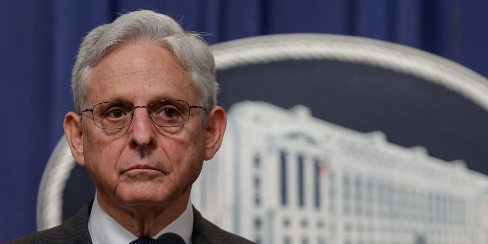 United States Attorney General Merrick Garland speaks during a press conference announcing a significant firearms trafficking enforcement action and ongoing efforts to protect communities from violent crime and gun violence at the Department of Justice in Washington, U.S., June 13, 2022.