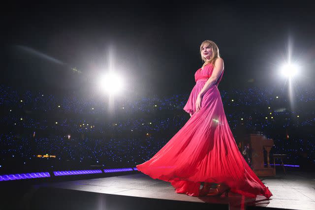 <p>Michael Campanella/TAS24/Getty</p> Taylor Swift performs in Stockholm on May 17, 2024