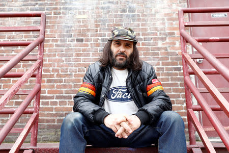 Erik Brunetti, Los Angeles artist and streetwear designer of the clothing brand FUCT, sits for a portrait in Los Angeles, California, U.S., April 7, 2019. REUTERS/Patrick T. Fallon