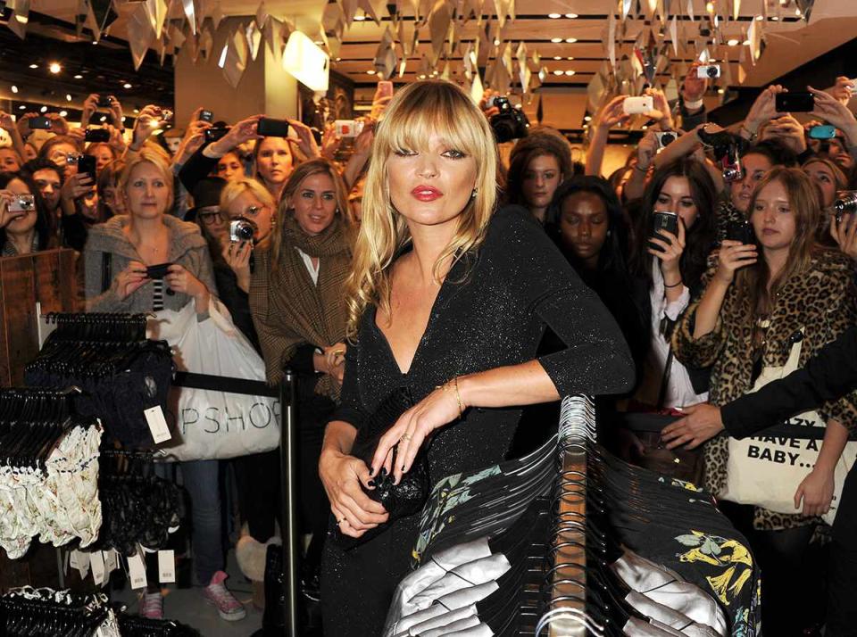 <p>Moss looked ultra glam at the launch of her final seasonal collection for British brand Topshop in Nov. 2010 in London. </p>
