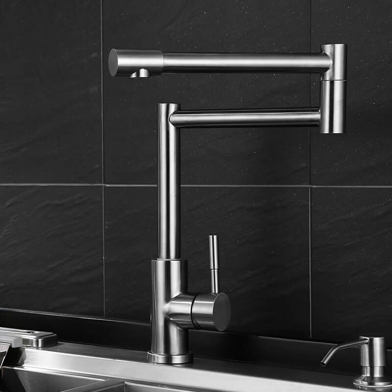 Modern Deck Mount Dual Joint Kitchen Faucet by Zenvida
