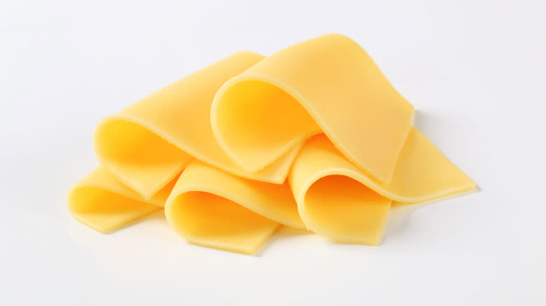 Folded cheese slices