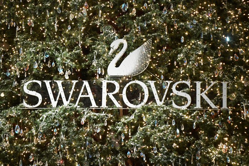 FILE PHOTO: A Christmas tree decorated with Swarovski crystals is unveiled in Milan