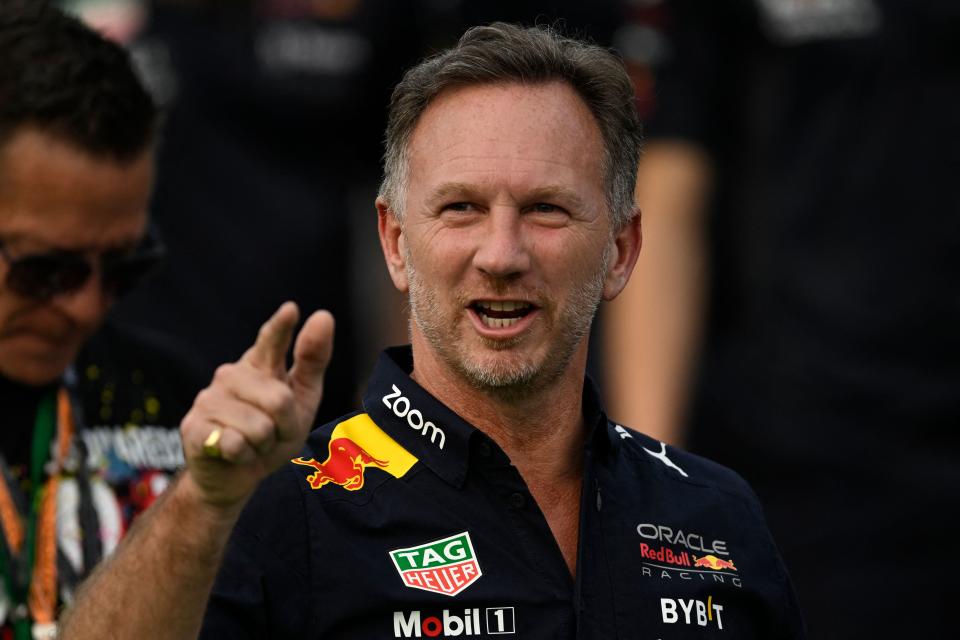Seen here, Red Bull team principal Christian Horner celebrating at the end of the Mexico Grand Prix. 