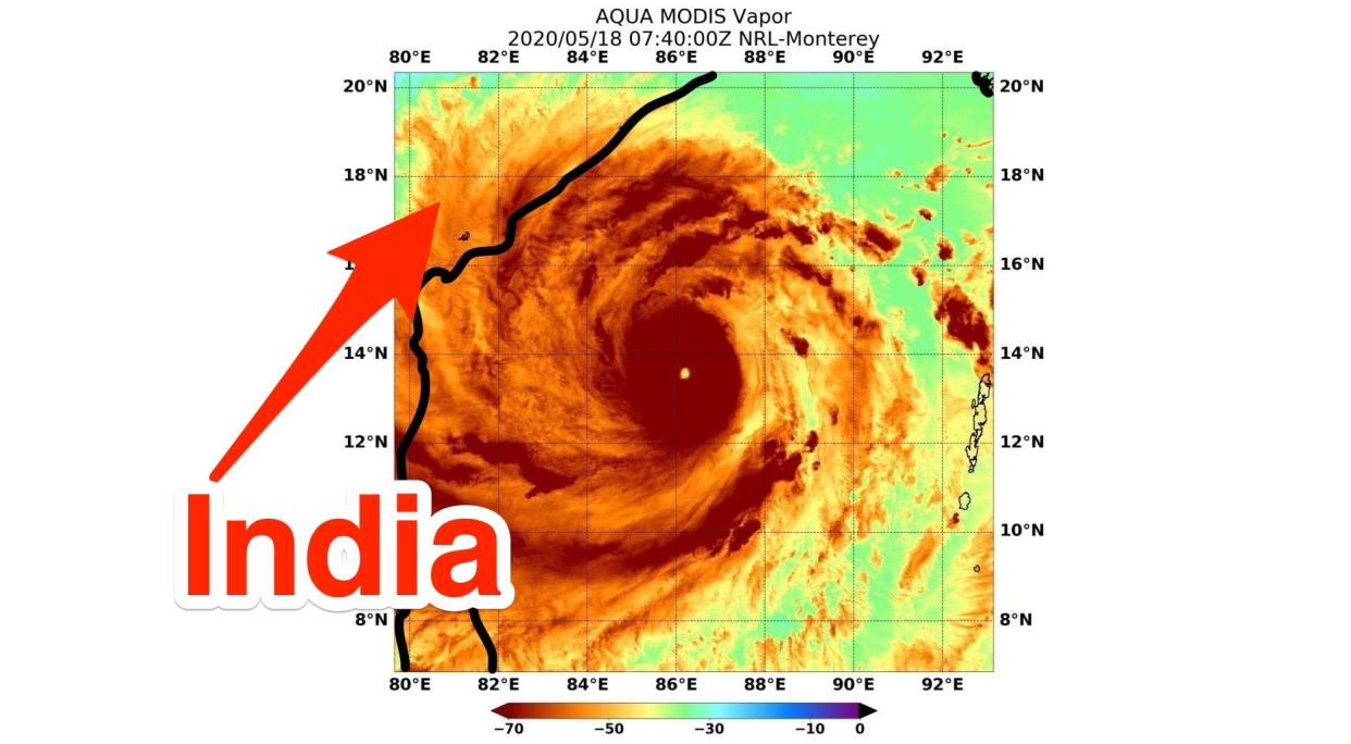 NASA storm cyclone amphan India weather