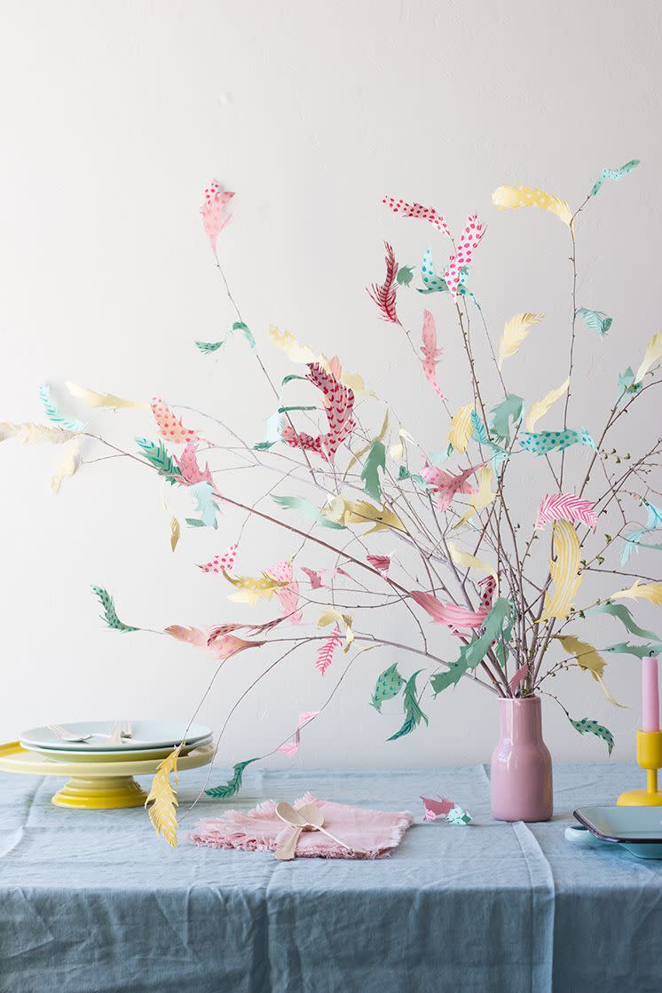 Paper Feather Tree Centerpiece