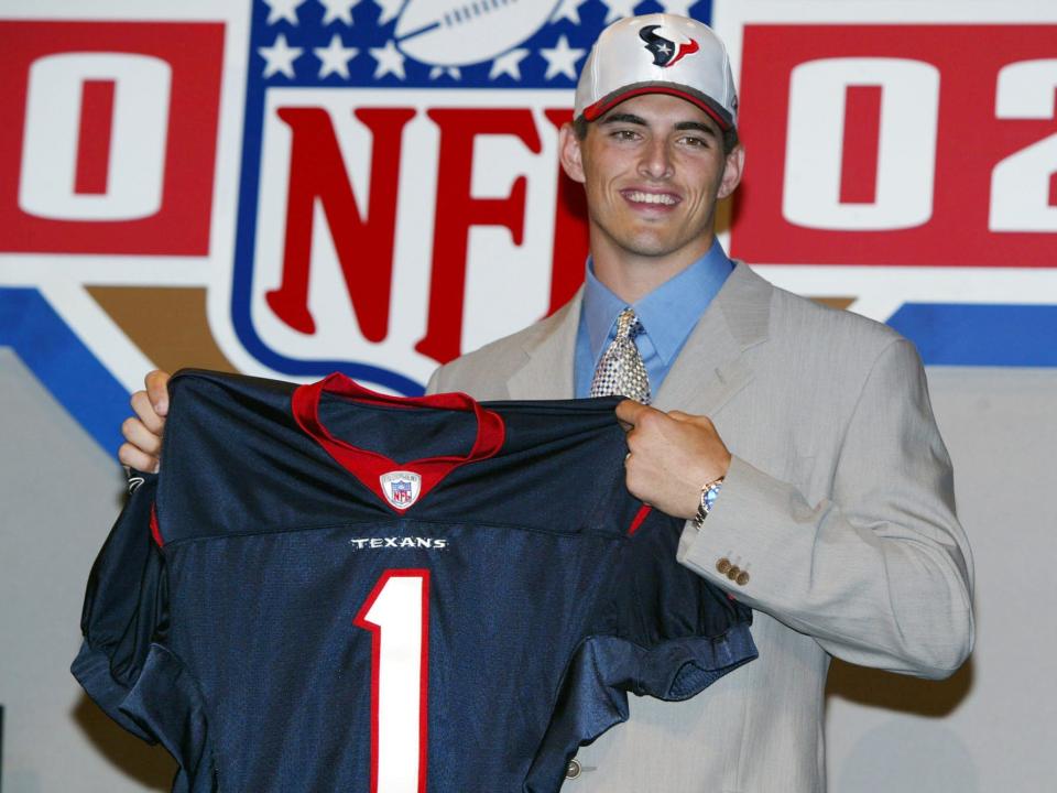 David Carr is drafted by the Houston Texans with the first overall pick of the 2002 NFL Draft.