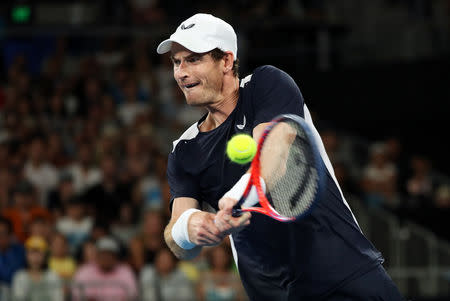 FILE PHOTO: Tennis - Australian Open - First Round - Melbourne Arena, Melbourne, Australia, January 14, 2019. Britain's Andy Murray in action during the match against Spain's Roberto Bautista Agut. REUTERS/Lucy Nicholson