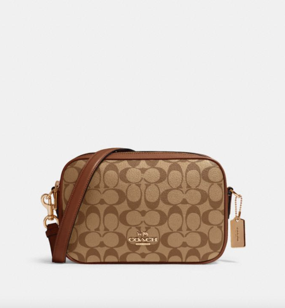 Jes Crossbody in Khaki Saddle 2 (Photo via Coach Outlet)
