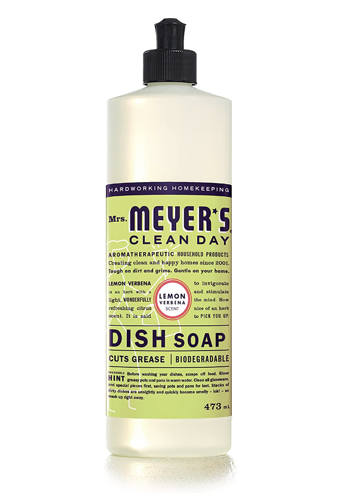 Mrs. Meyer's Clean Day Dish Soap in green bottle (Photo via Amazon)