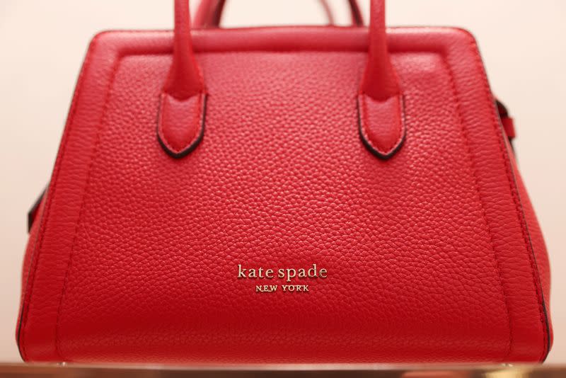 FILE PHOTO: A handbag is seen in a Kate Spade store, owned by Tapestry, Inc., in Manhattan, New York