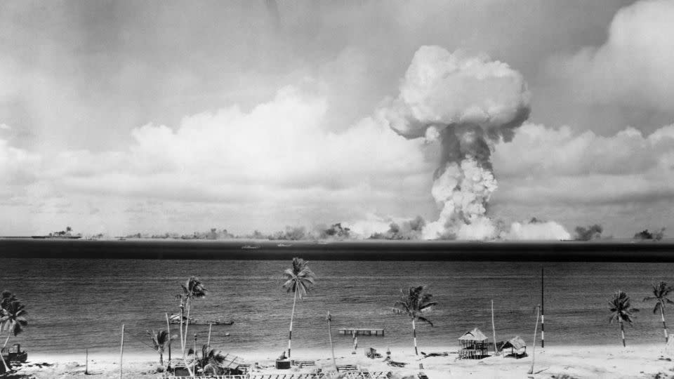 The atomic explosion of the "Able" bomb during Operation Crossroads is captured on July 1, 1946. - Corbis/Getty Images