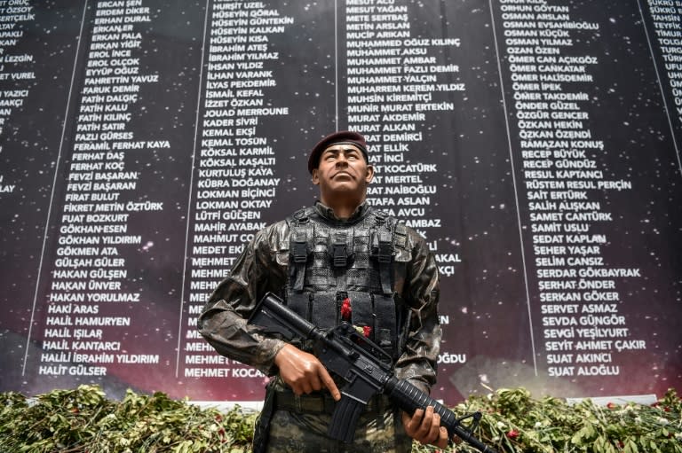 A total of 249 people died during the failed coup of July 2016, whose names are engraved on a memorial in Istanbul