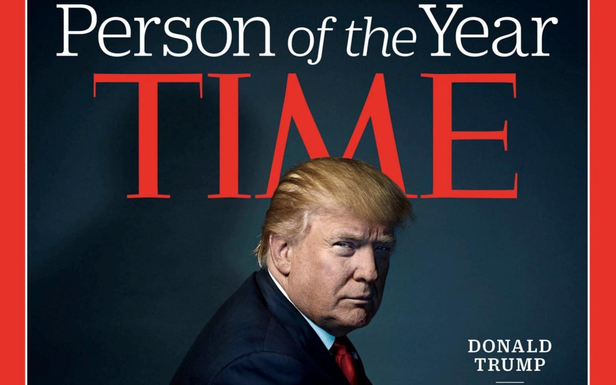 Last year's Time cover when Mr Trump was named person of the year - Reuters