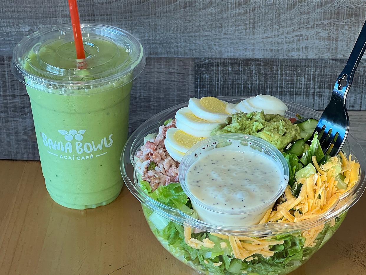 Bahia Bowls features a healthy Go Green smoothie and a Sunshine Cobb Salad at the new location in Green.