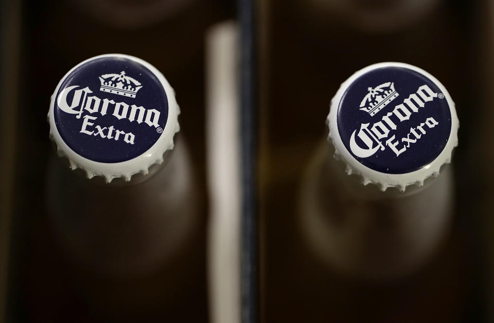 SAN RAFAEL, CA - JUNE 29:  Bottles of Corona are displayed in a cooler at Marin Beverage Outlet on June 29, 2018 in San Rafael, California.  Shares of Constellation Brands fell 5 percent in Friday trading after reporting lower than expected first-quarter earnings.  (Photo by Justin Sullivan/Getty Images)