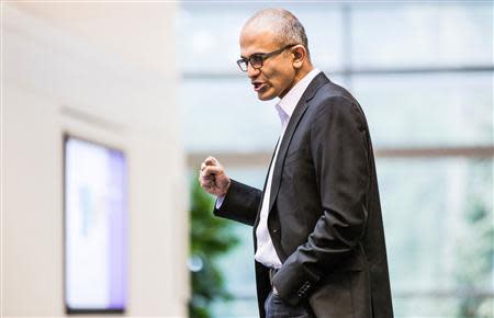 Satya Nadella, executive vice president of Microsoft�s Cloud and Enterprise group, is seen in this undated Microsoft handout photograph released on February 4, 2014. REUTERS/Microsoft/Handout via Reuters