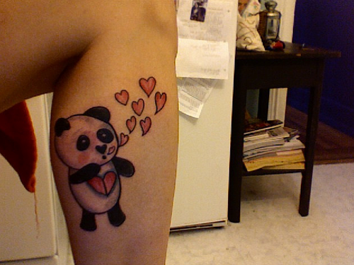 panda heart tattoo