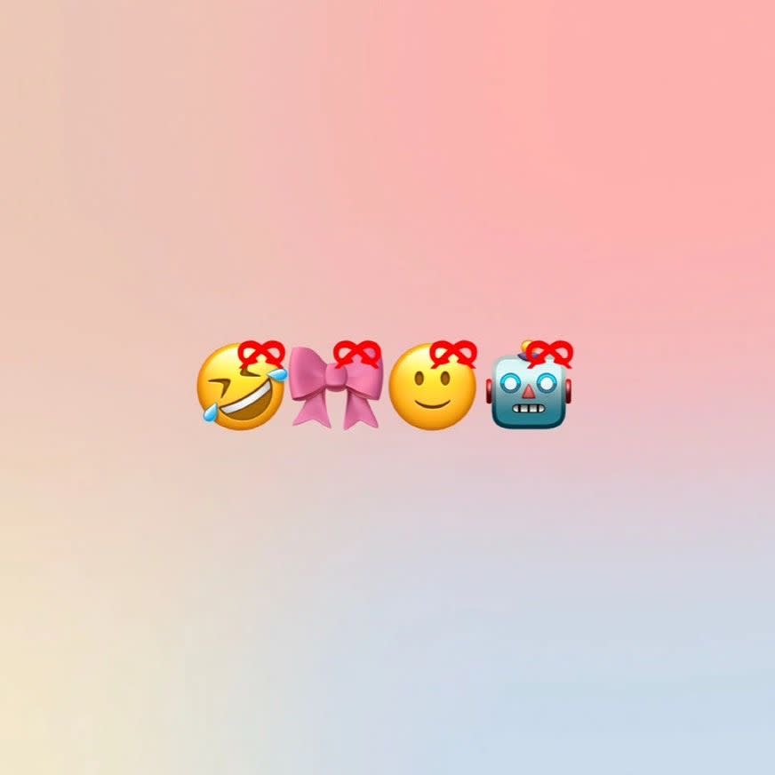 表情符號Emoji加上蝴蝶結 圖片來源：LOOKin編輯製作