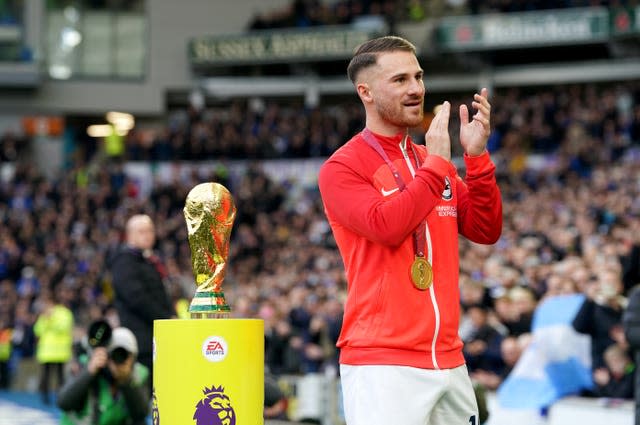 World Cup winner Alexis Mac Allister is afforded a hero's welcome on his triumphant return from Qatar. The Brighton midfielder was one of five Premier League stars in Argentina's victorious squad for the winter tournament, alongside Aston Villa goalkeeper Emiliano Martinez, Manchester United's Lisandro Martinez, Tottenham's Cristian Romero and Manchester City forward Julian Alvarez. Mac Allister played an integral role in the Seagulls' qualification for the Europa League, fuelling rumours of a summer move away from the Amex Stadium