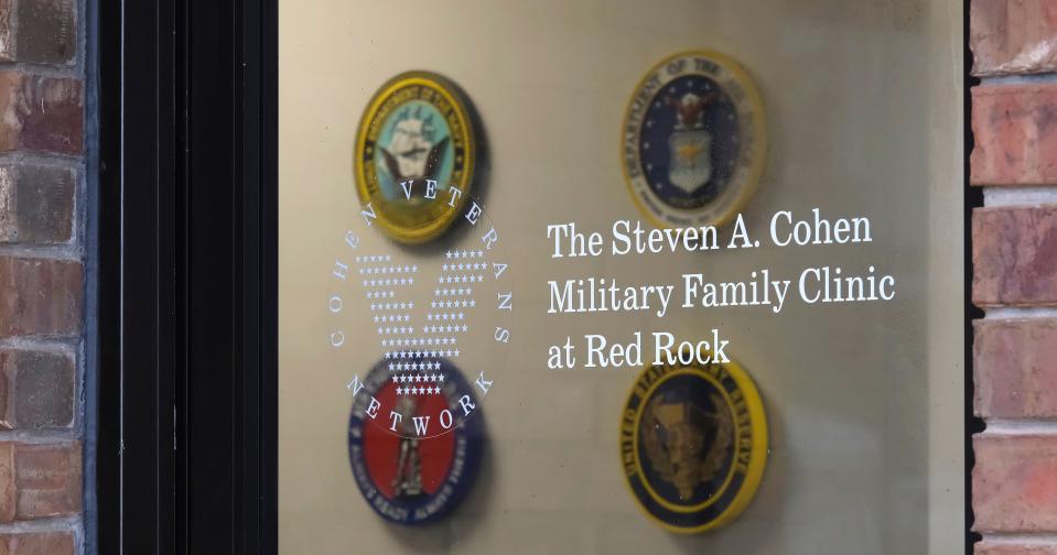 Main entrance to the offices. The Steven A. Cohen Military Family Clinic at Red Rock grand opening ceremony for the Oklahoma City location, Tuesday, Oct. 24, 2023