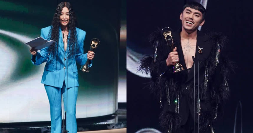 A-lin與HUSH分別拿下本屆金曲最佳華語歌后、歌王獎項。（圖／台視提供）