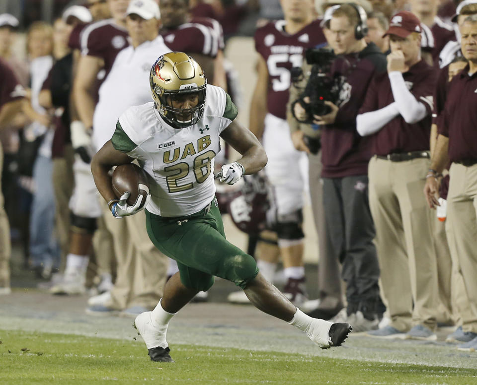 UAB’s Spencer Brown has 16 rushing touchdowns. (Photo by Bob Levey/Getty Images)