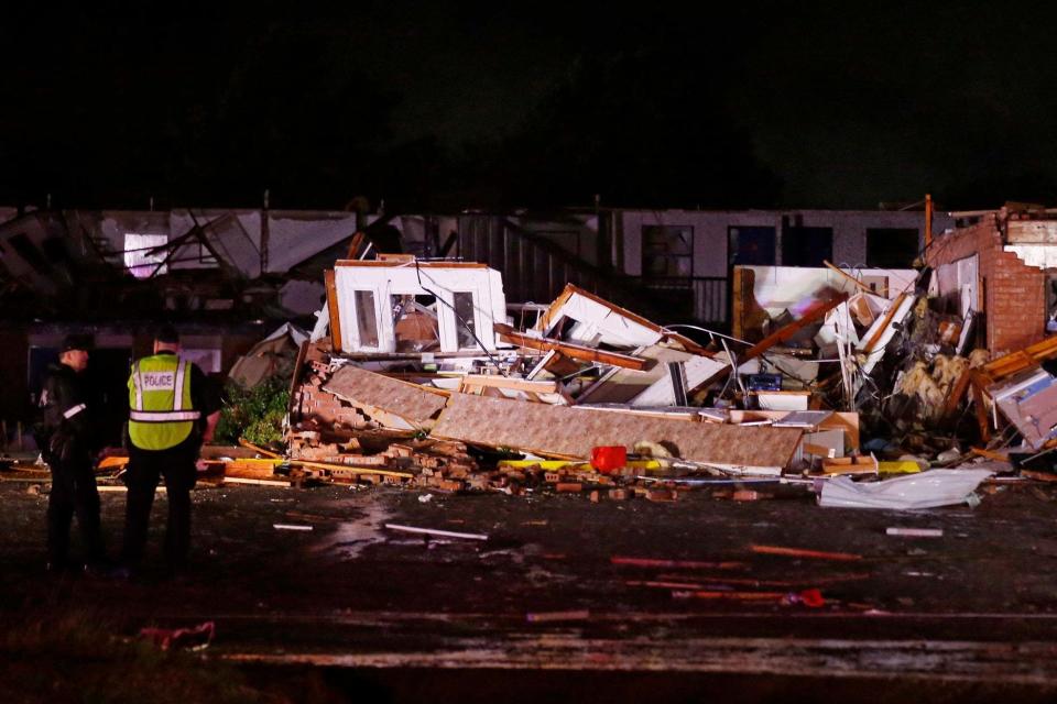 At least two people have died and many more have been injured after a tornado tore through a town in Oklahoma, destroying a motel and mobile home park.The tornado touched down in the town of El Reno, west of Oklahoma City, on Saturday evening.Local officials told CNN two people were killed by the storm and an unknown number injured. The authorities are going door to door in the damaged mobile home park to try and find any other victims.The American Budget Value Inn, a motel next door, was almost demolished by the tornado as well.Images from the scene showed emergency workers combing through rubble and wreckage after the motel’s second storey collapsed into the car park outside.“We have absolutely experienced a traumatic event,” the mayor of El Reno, Matt White, said during a press conference early on Sunday morning.Mr White also explained several people had been taken to hospitals in Oklahoma City. “We're doing a search and rescue right now... we have all hands on deck,” he said.The owner of the motel said all his guests had been accounted for, but some were hurt and receiving treatment in hospital, including an employee who had broken their leg.One of those inside the mobile home park when the tornado struck, 63-year-old Tweety Garrison, told reporters her home was smashed into by another mobile home before it flipped over onto its roof.She managed to call her son, who lives nearby, to tell him she was trapped. Despite the mobile home being stuck underneath another trailer and surrounded by debris, Elton Garrison managed to clear a path and squeeze his mother, father and two children out of the mangled wreckage.“My parents were in there and two of my kids, one nine and the other 12 ... my main emotion was fear," he said. “I couldn't get them out of there quick enough.”The Garrisons said they had heard warning sirens but paid them no attention because they went off regularly.“I heard a lot of rain with the wind. But when it kinda got calm all of a sudden, that's when it didn't feel right,” Mr Garrison said.Mr White asked people to pray for El Reno, a small town of just 17,000 people. “Our community is very resilient to this. We ask you to pray for us, pray for the first responders.“The main thing is we have to stick together. I know people want to help. We want your help."Oklahoma is part of America's infamous "Tornado Alley", a region which is regularly hit by the destructive storms.In 2013, El Reno was struck by the largest tornado ever recorded which featured wind speeds of 301mph, the second-highest winds ever seen on Earth. That storm was responsible for the deaths of eight people, including four storm chasers, and caused 151 injuries.