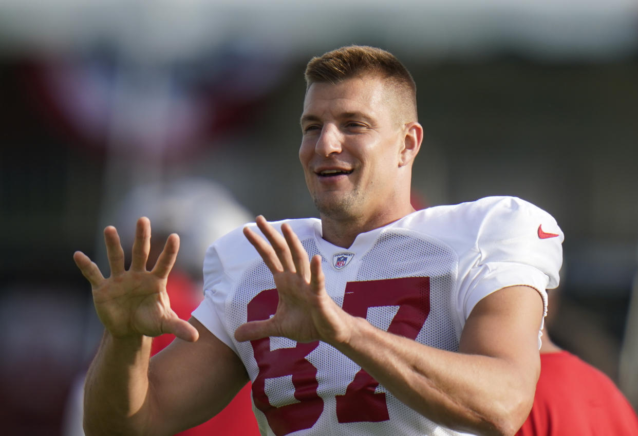 Tampa Bay Buccaneers tight end Rob Gronkowski, not a film watcher. (AP Photo/Chris O'Meara)