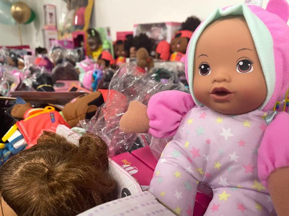 The National Council of Negro Women and Sacramento National Pan-Hellenic Council collects dolls for the annual Black Baby Doll Drive at Better Life Children Services in Arden Arcade on Thursday.