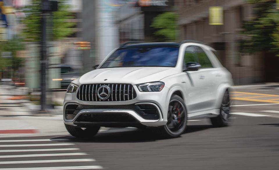 <p>The new, more powerful version of the <a href="https://www.caranddriver.com/mercedes-amg/gle53-4matic-gle63-4matic" rel="nofollow noopener" target="_blank" data-ylk="slk:Mercedes-AMG GLE63 S;elm:context_link;itc:0;sec:content-canvas" class="link ">Mercedes-AMG GLE63 S</a> is a rocket. Gone is the twin-turbo 5.5-liter V-8, replaced with a twin-turbocharged 4.0-liter V-8 with the brand's EQ Boost motor-generator, which combines a starter motor and an alternator in a single electric motor mounted between the engine and the nine-speed transmission. Output jumps from 577 hp to 603 horsepower, and maximum torque increases from 561 lb-ft to 627. Our test of the more powerful AMG GLE63 S revealed a <a href="https://www.caranddriver.com/reviews/a29622365/2019-rolls-royce-cullinan-by-the-numbers/" rel="nofollow noopener" target="_blank" data-ylk="slk:zero-to-60 mph time of 3.4;elm:context_link;itc:0;sec:content-canvas" class="link ">zero-to-60 mph time of 3.4</a>. Top speed is electronically limited to 174 mph.</p><p><a class="link " href="https://www.caranddriver.com/mercedes-amg/gle53-4matic-gle63-4matic" rel="nofollow noopener" target="_blank" data-ylk="slk:MORE GLE63 SPECS;elm:context_link;itc:0;sec:content-canvas">MORE GLE63 SPECS</a></p>
