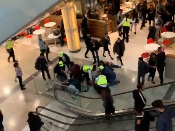 A man fell onto a woman at Westfield shopping centre in Stratford, east London: Daniel Iqbal/Twitter