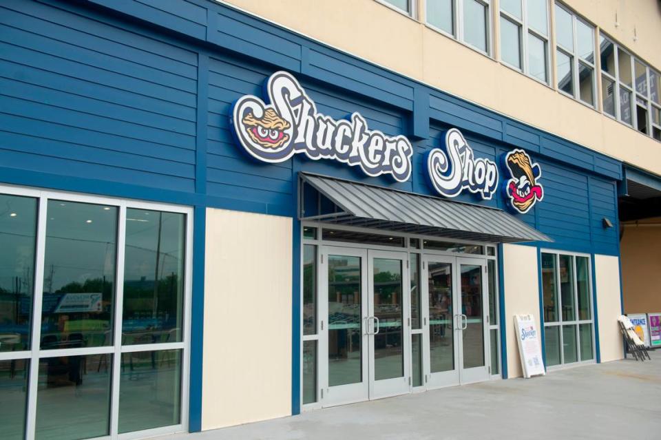 Shuckers Shop at Shuckers Ballpark on Friday, May 10, 2024. During the offseason, Shuckers Ballpark underwent renovations, including expanding the merchandise store, allowing for more merchandise offerings.