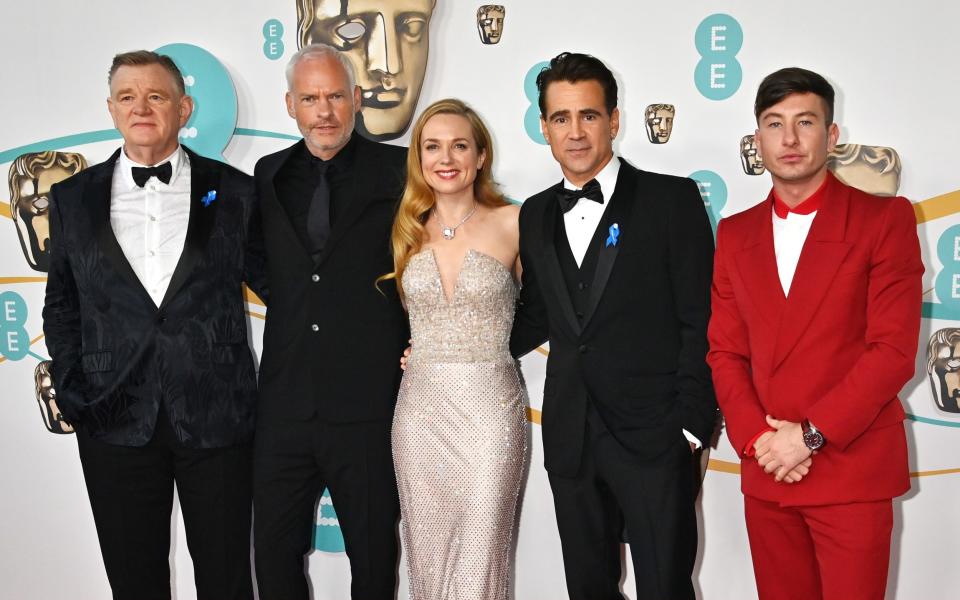 Brendan Gleeson, Martin McDonagh, Kerry Condon, Colin Farrell and Barry Keoghan, of The Banshees of Inisherin, on the Baftas red carpet - Dave Benett/Getty