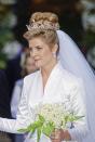 <p><strong>Wedding date: </strong>October 8, 1993</p><p><strong>Wedding tiara: </strong>Serena married David Armstrong-Jones, <a href="https://www.townandcountrymag.com/society/tradition/a17007111/princess-margaret-children/" rel="nofollow noopener" target="_blank" data-ylk="slk:the son of Princess Margaret;elm:context_link;itc:0;sec:content-canvas" class="link ">the son of Princess Margaret</a> and Antony Armstrong-Jones, wearing the Lotus Flower Tiara that belonged to Margaret. The diamond and pearl tiara was given to Princess Margaret <a href="http://www.thecourtjeweller.com/2017/01/the-lotus-flower-tiara.html" rel="nofollow noopener" target="_blank" data-ylk="slk:by her mother in 1959.;elm:context_link;itc:0;sec:content-canvas" class="link ">by her mother in 1959.</a></p>